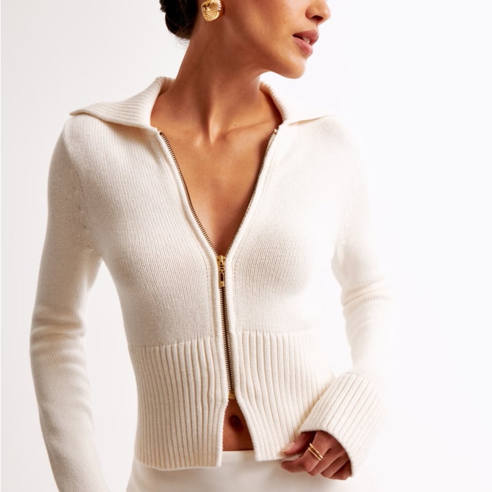 Abercrombie and Fitch Zip-Up Collared Sweater